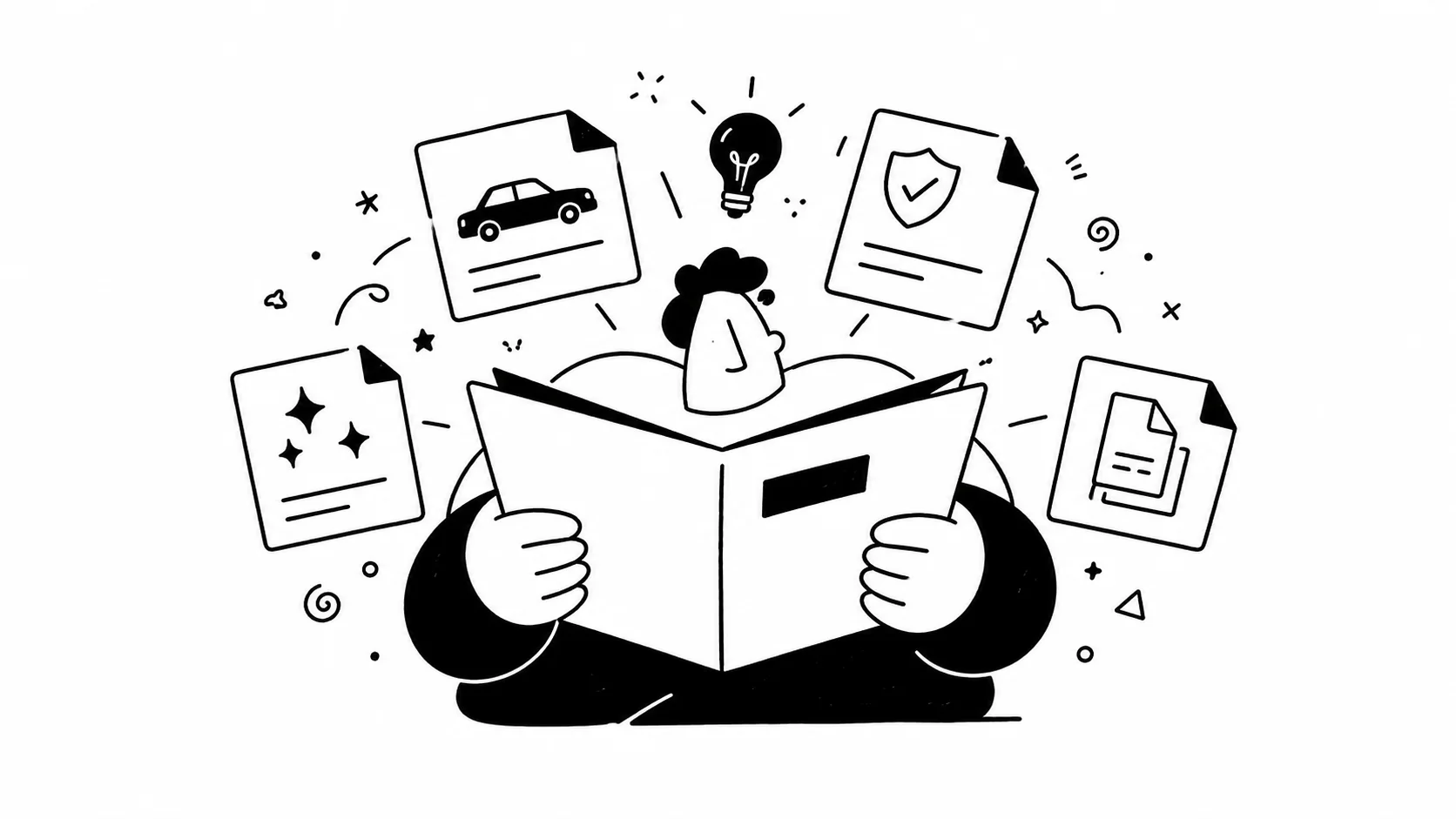 Иллюстрация с документами по базе знаний студии тонирования.
